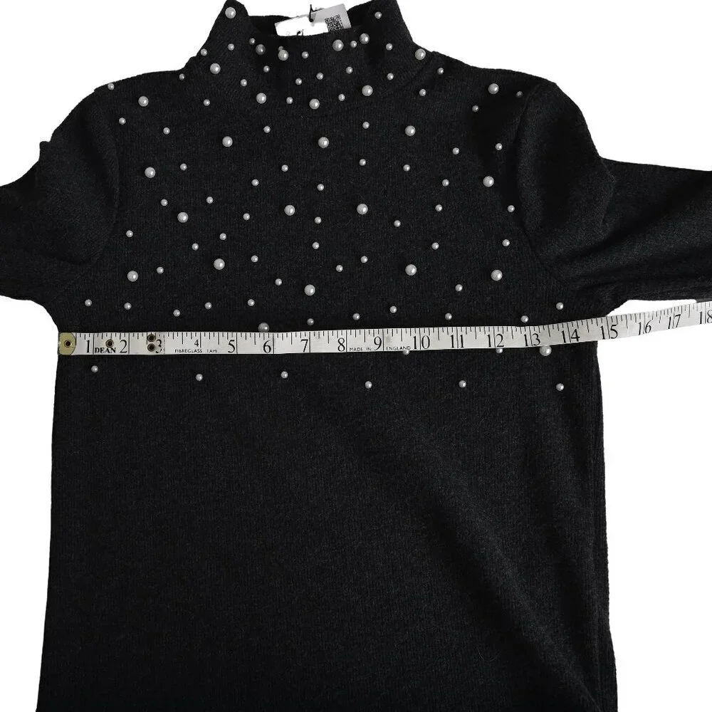 NWT Zara Soft Feel Pearl Sweater Gray Size Medium - Picture 8 of 10